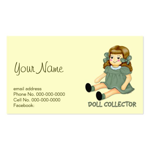 Doll Collector Business Card (front side)
