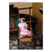 Doll in Carriage Greeting Card