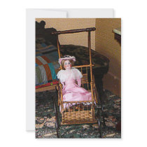 Doll in Carriage Custom Invite