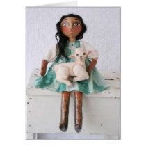 Doll & Lamb Easter Card cards