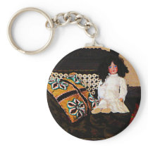 Doll on Couch Key Chain