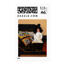 Doll on Couch Postage Stamp