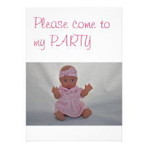 Doll  Please come to my PARTY Invitation