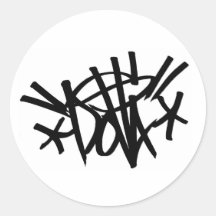 Dolla, black tag stickers