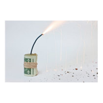 Dollar Bomb on Light Background posters