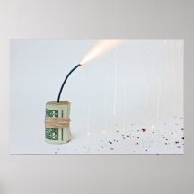 Dollar Bomb on Light Background Posters