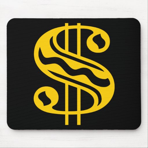 Dollar Sign - Amber Mousepads