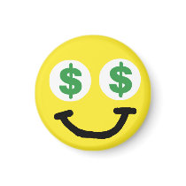 Dollar Sign Eyes Smiley Magnet magnets