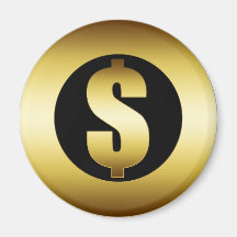DOLLAR SIGN FRIDGE MAGNETS