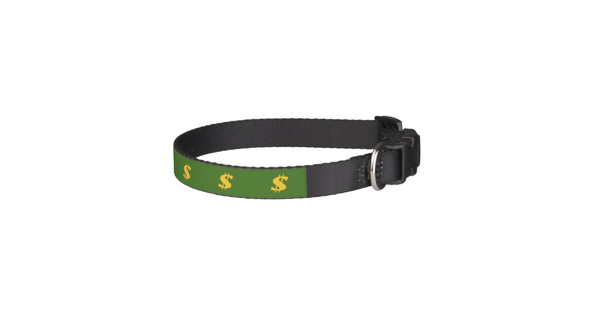 Dollar sign pattern Dog Collar Zazzle