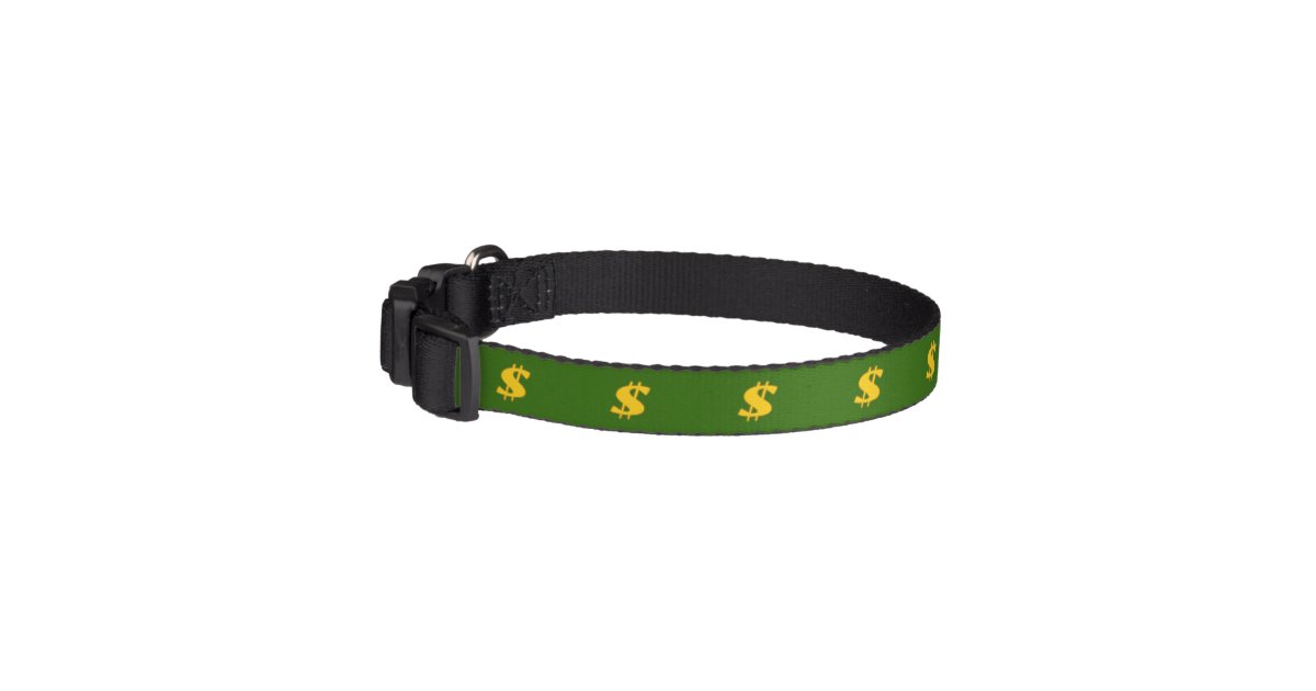 Dollar sign pattern Dog Collar Zazzle