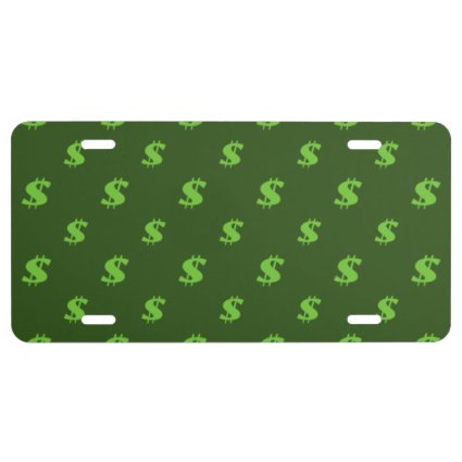Dollar sign pattern license plate