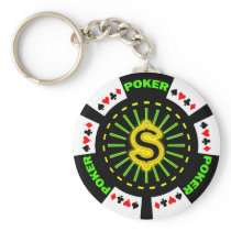 DOLLAR SIGN POKER CHIP KEYCHAINS