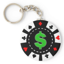 DOLLAR SIGN POKER CHIP KEYCHAIN