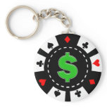 DOLLAR SIGN POKER CHIP KEYCHAIN