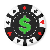 DOLLAR SIGN POKER CHIP REFRIGERATOR MAGNETS