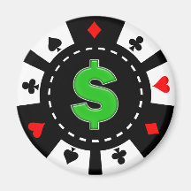 DOLLAR SIGN POKER CHIP REFRIGERATOR MAGNETS