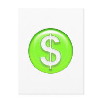 dollar  sign postcards