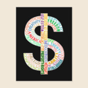 Dollar Sign Postcard