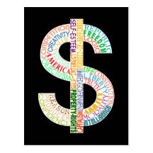 Dollar Sign Postcard