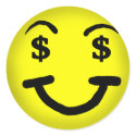 Dollar Sign Smiley Sticker by Rajee1 Dollar Sign Smiley Sticker