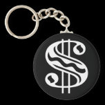 Dollar Sign - White keychains