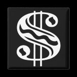 Dollar Sign - White magnets