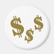 Dollar signs refrigerator magnet
