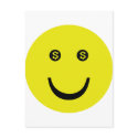 dollar smile icon postcards
