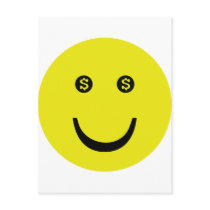 dollar smile icon postcards