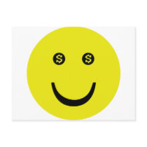 dollar smile icon postcards