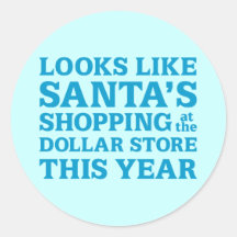 Dollar Store Santa Round Stickers