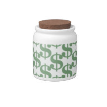 Dollar symbol pattern candy jar