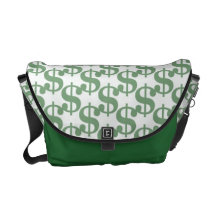Dollar symbol pattern commuter bag