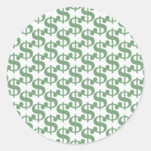 Dollar symbol pattern round stickers