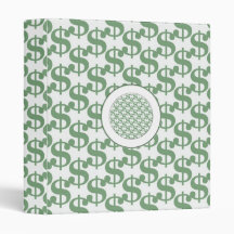 Dollar symbol pattern vinyl binders
