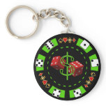 DOLLARS AND DICE POKER CHIP KEYCHAINS