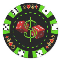 DOLLARS AND DICE POKER CHIP STICKER
