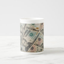 Dollars Background Porcelain Mugs