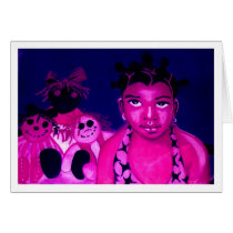 polestarimages, baby, pink, girl, dolls, urban, black, african-american, Card with custom graphic design