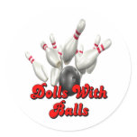 Dolls With Balls Bowling stickers