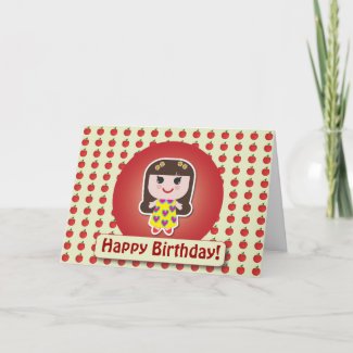 Dolly Bianca Red Greeting Card zazzle_card