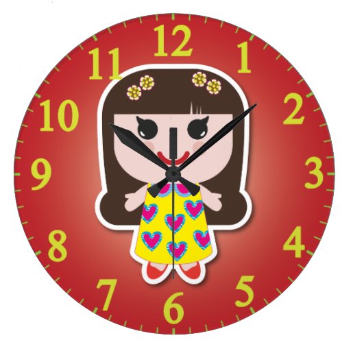 Dolly Bianca Red Round Wall Clock