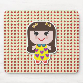 Dolly Bianca with Apples Mousepad