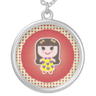 Dolly Bianca with Apples Red Round Necklace