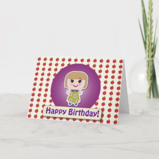 Dolly Christy Purple Greeting Card zazzle_card