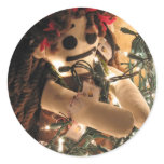 Dolly in Christmas Lights Round Sticker