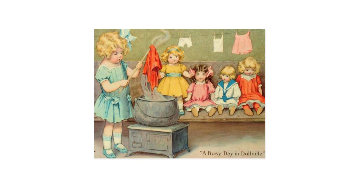Dolly Laundry Postcard Zazzle