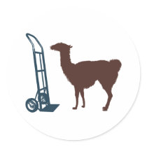Dolly llama round stickers