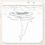 Dolphin Adult Coloring Paper Coaster